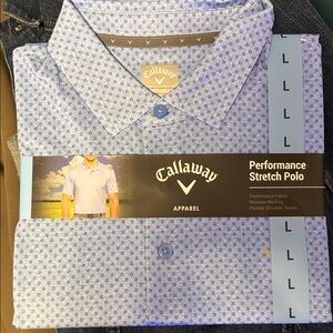 Callaway Men's Light Blue Patterned Polo